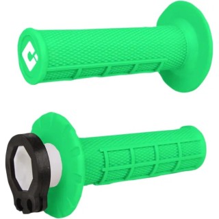 Poignées ODI V2 LOCK-IN 1/2 gaufré vert fluo
