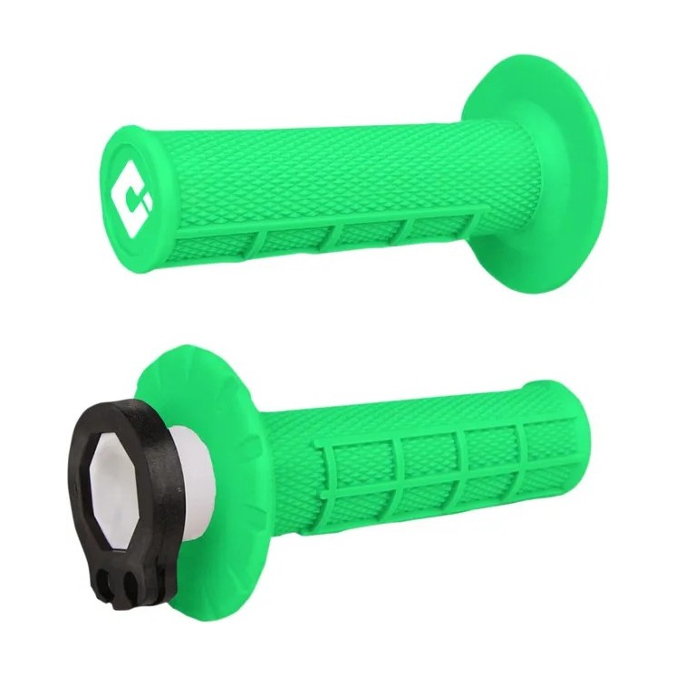 Poignées ODI V2 LOCK-IN 1/2 gaufré vert fluo
