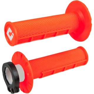Poignées ODI V2 LOCK-IN 1/2 gaufré orange fluo
