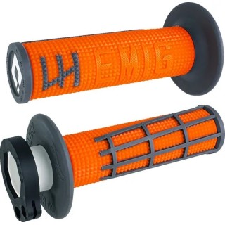 Poignées ODI V2 LOCK-IN 2.0 gaufré orange/graphite